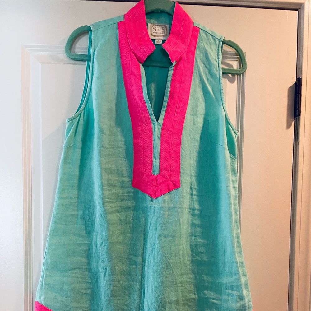 Euc linen mint sail to stable dress . Size large